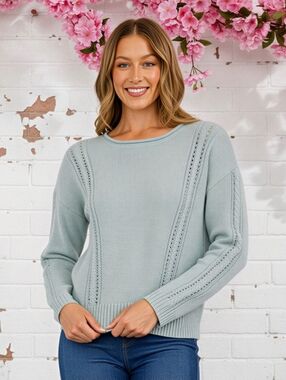 Mabelinda Mint Green Knit Sweater